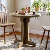 Tribesigns Table de salle à manger ronde 60 cm pour 2 personnes, Petite table de cuisine style champêtre 3