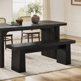 Banc noir de 120 cm, Banc en bois moderne, Banc de salle à manger polyvalent au design minimaliste 3