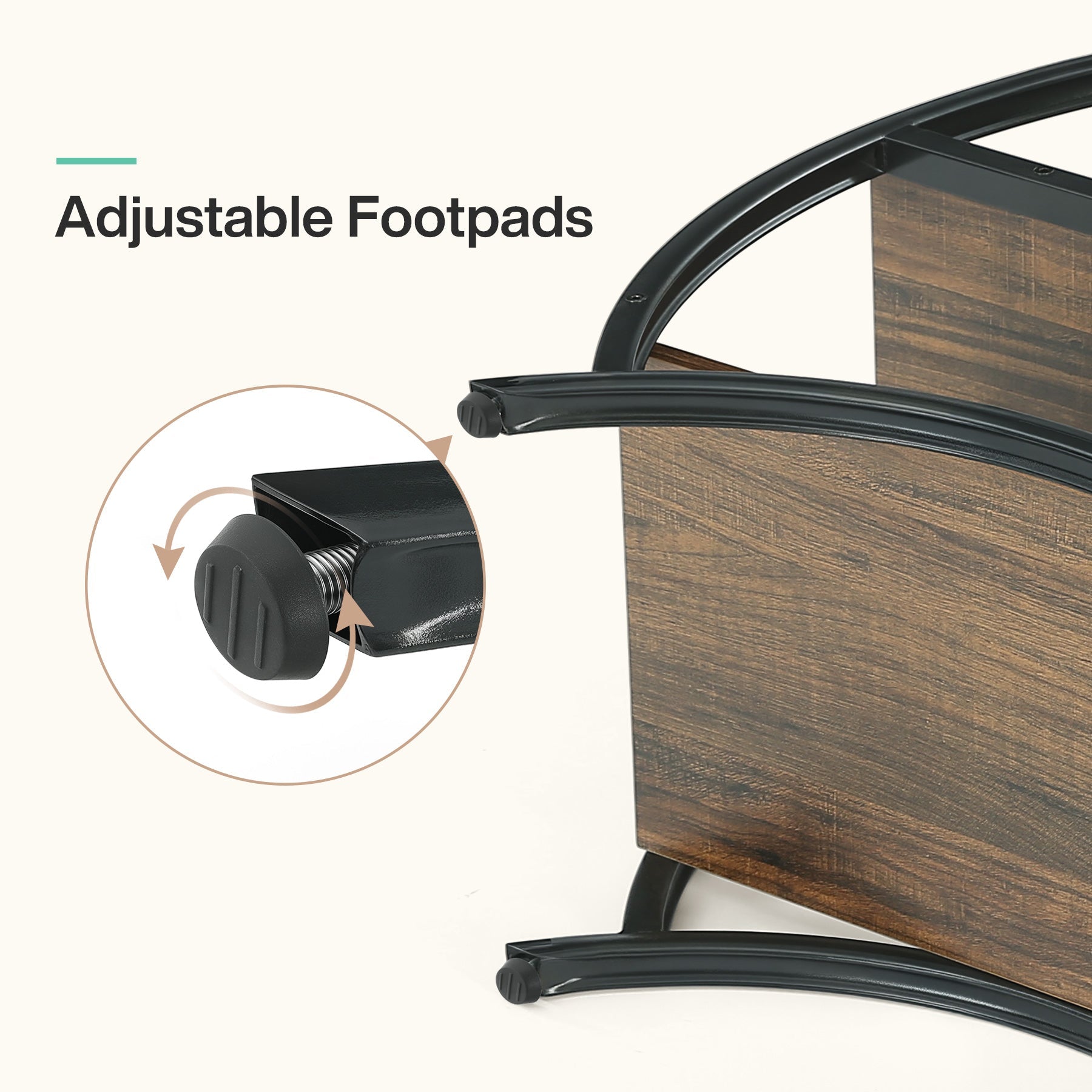 Tribesigns Table d'appoint étroite de 60 cm avec 3 niveaux de rangement, Table de chevet industrielle pour salon ou chambre