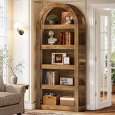 Tribesigns Étagère de 180 cm de haut à 5 niveaux, Étroite et autoportante de style champêtre avec un design incurvé 3