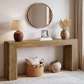 Console de 160 cm avec pieds colonnes cannelés, Table d'entrée étroite de style romain 3