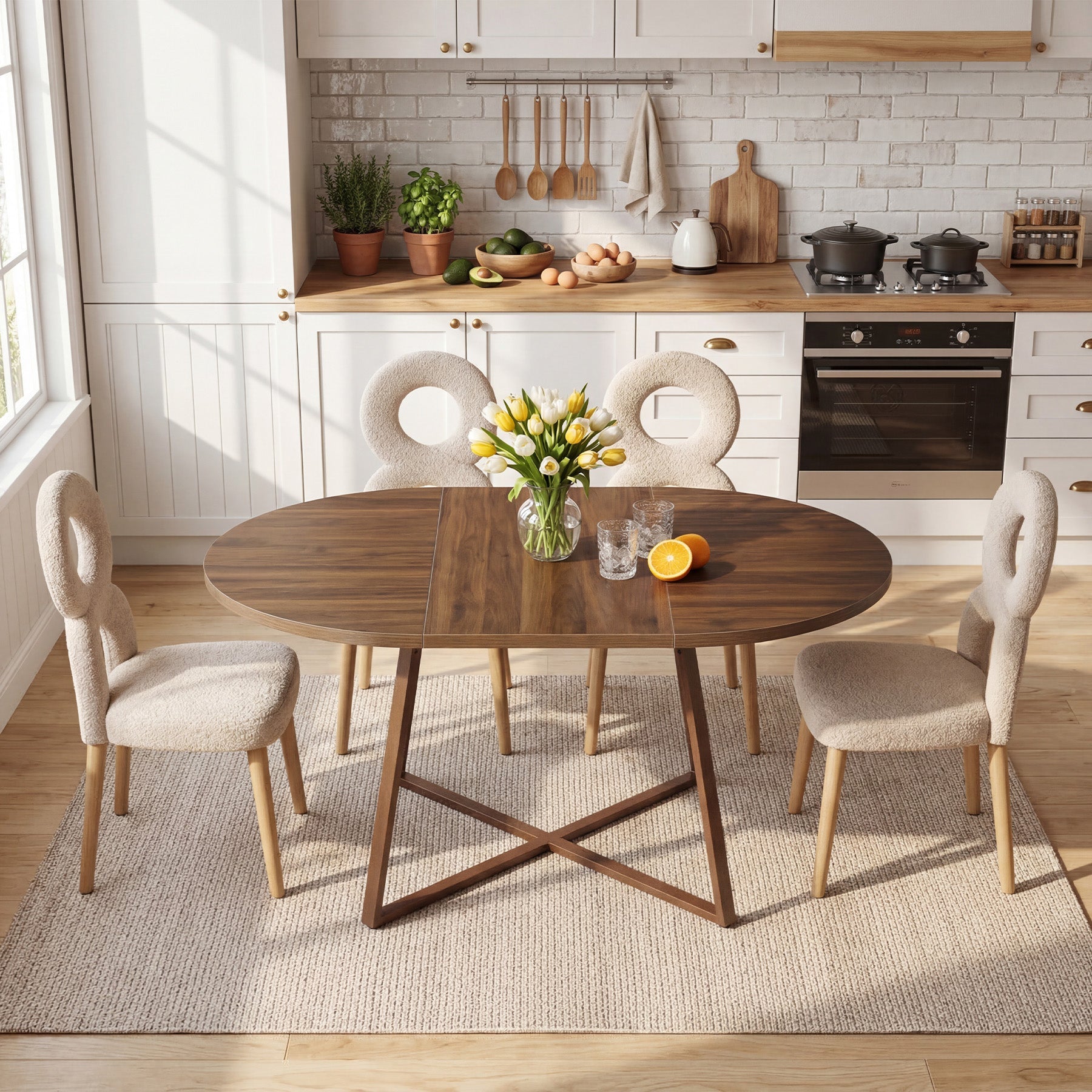 Tribesigns Table à manger Table de cuisine moderne pour 4 à 6 personnes