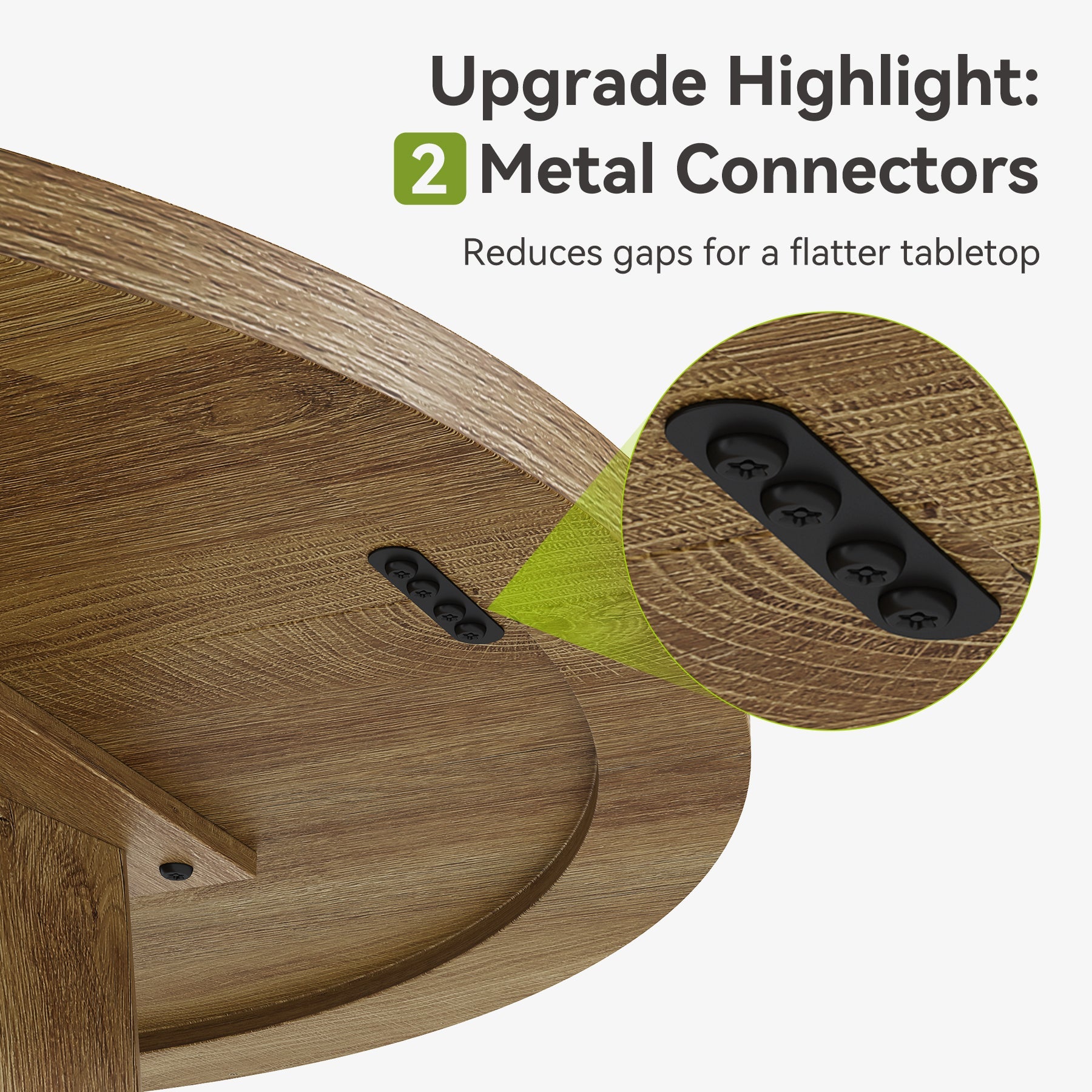 Tribesigns Table de salle à manger ronde de 80 cm, Table de cuisine compacte pour 2 à 4 personnes style champêtre