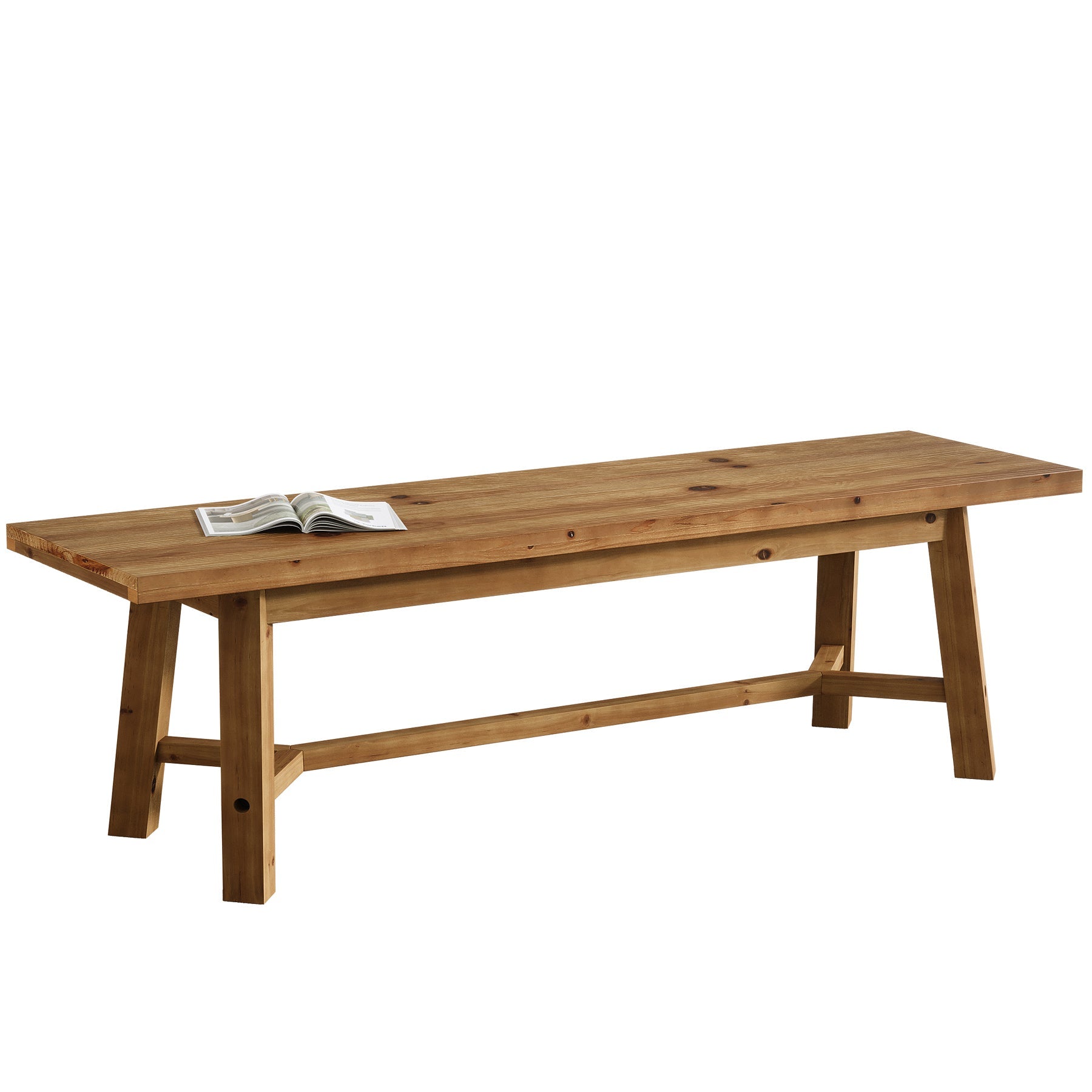 Banc de salle à manger rustique en bois massif 140 cm, long banc de cuisine