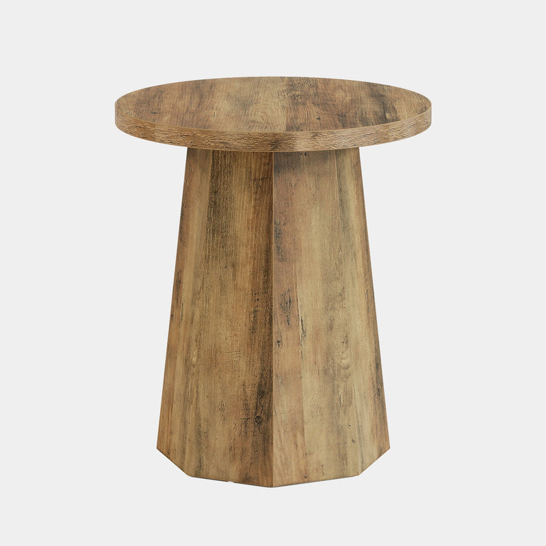 Tribesigns Table d'appoint ronde, Table basse en bois avec base octogonale