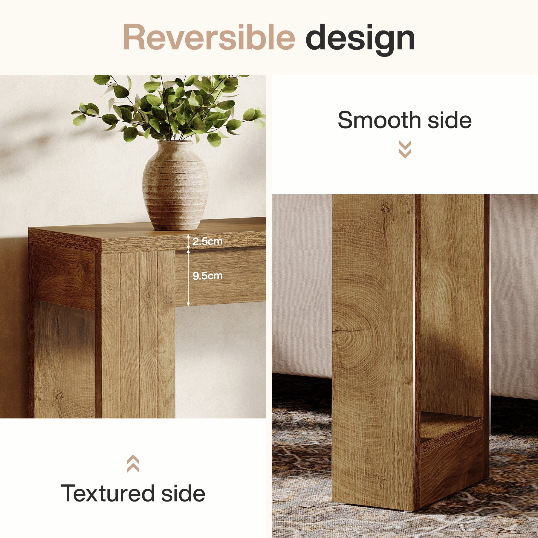 Tribesigns Console étroite de 105 cm, Table d'entrée rustique pour couloir et salon