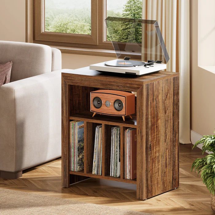 Tribesigns Support pour tourne-disque, Meuble de rangement pour disques vinyles