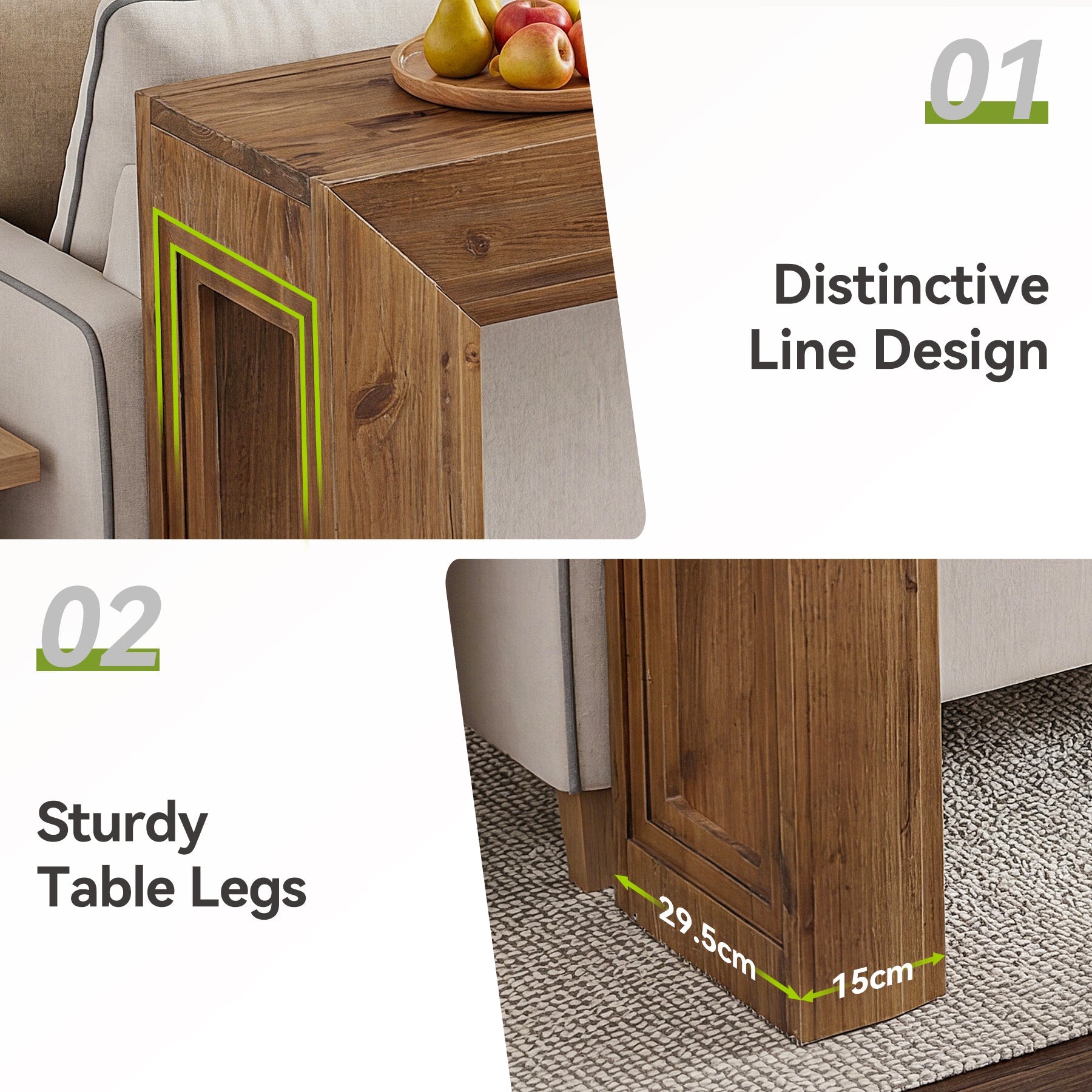 Tribesigns Console étroite de 160 cm, Table d'appoint à deux niveaux avec espace de rangement pour salon et entrée