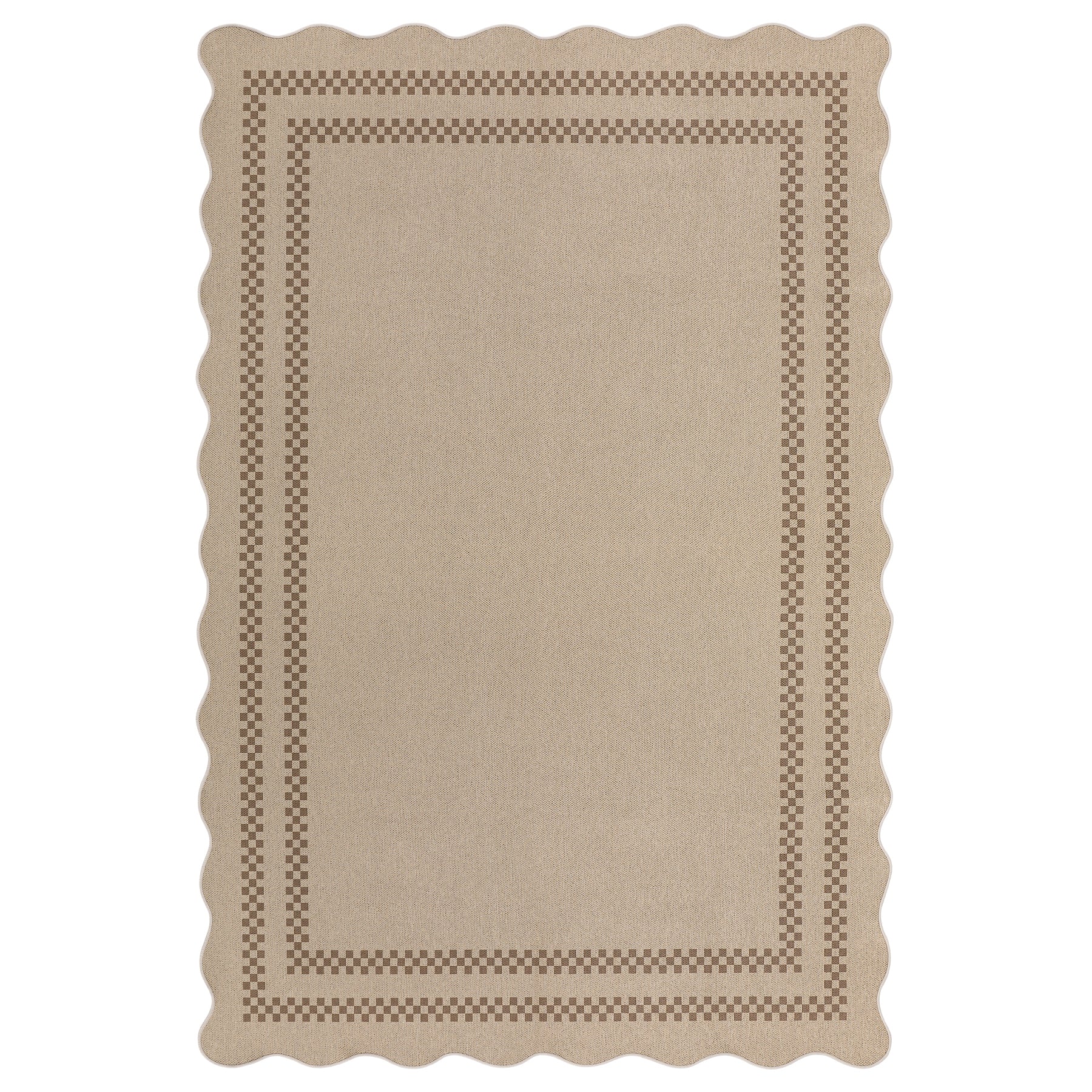 Tribesigns Tapis intérieur/extérieur, Résistant aux intempéries, Aspect jute, bordure festonnée et motif style ferme, lavable et antidérapant