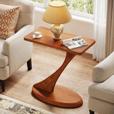 Tribesigns Table d'appoint haute de 60 cm, Table d'appoint étroite avec pieds en bois massif 3