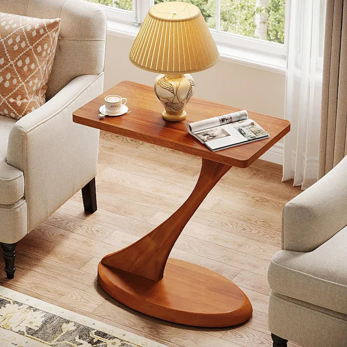 Tribesigns Table d'appoint haute de 60 cm, Table d'appoint étroite avec pieds en bois massif