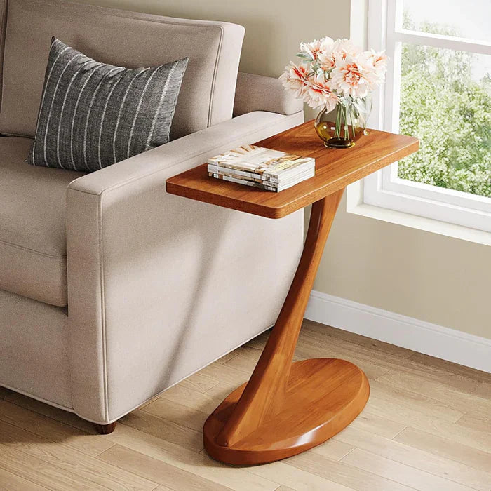 Tribesigns Table d'appoint haute de 60 cm, Table d'appoint étroite avec pieds en bois massif