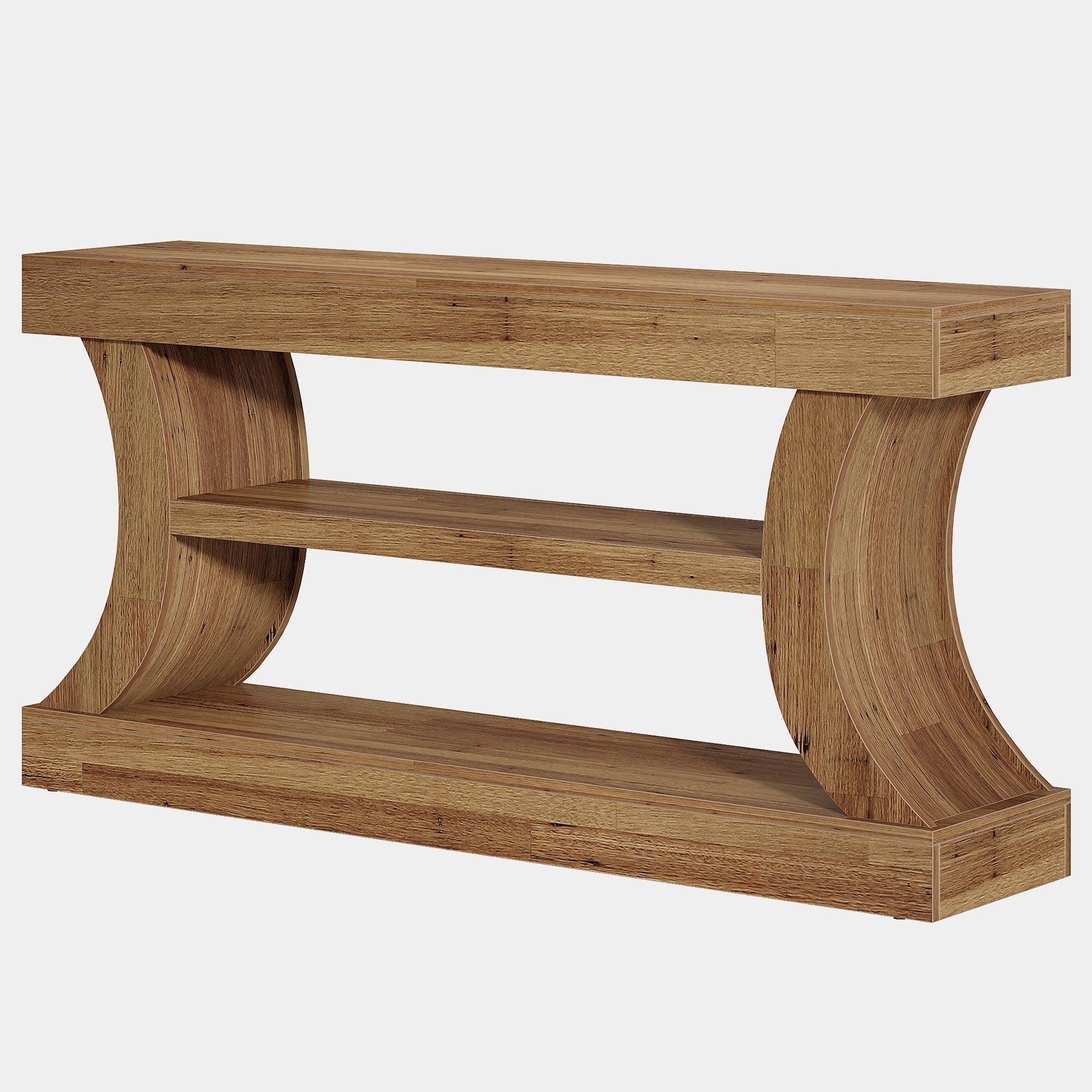 Tribesigns Console de 160 cm au design incurvé, Meuble TV bas avec rangement pour salon