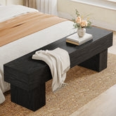 Tribesigns Banc de chambre extra long de 160 cm, Banc de ferme en bois pour chambre à coucher 3