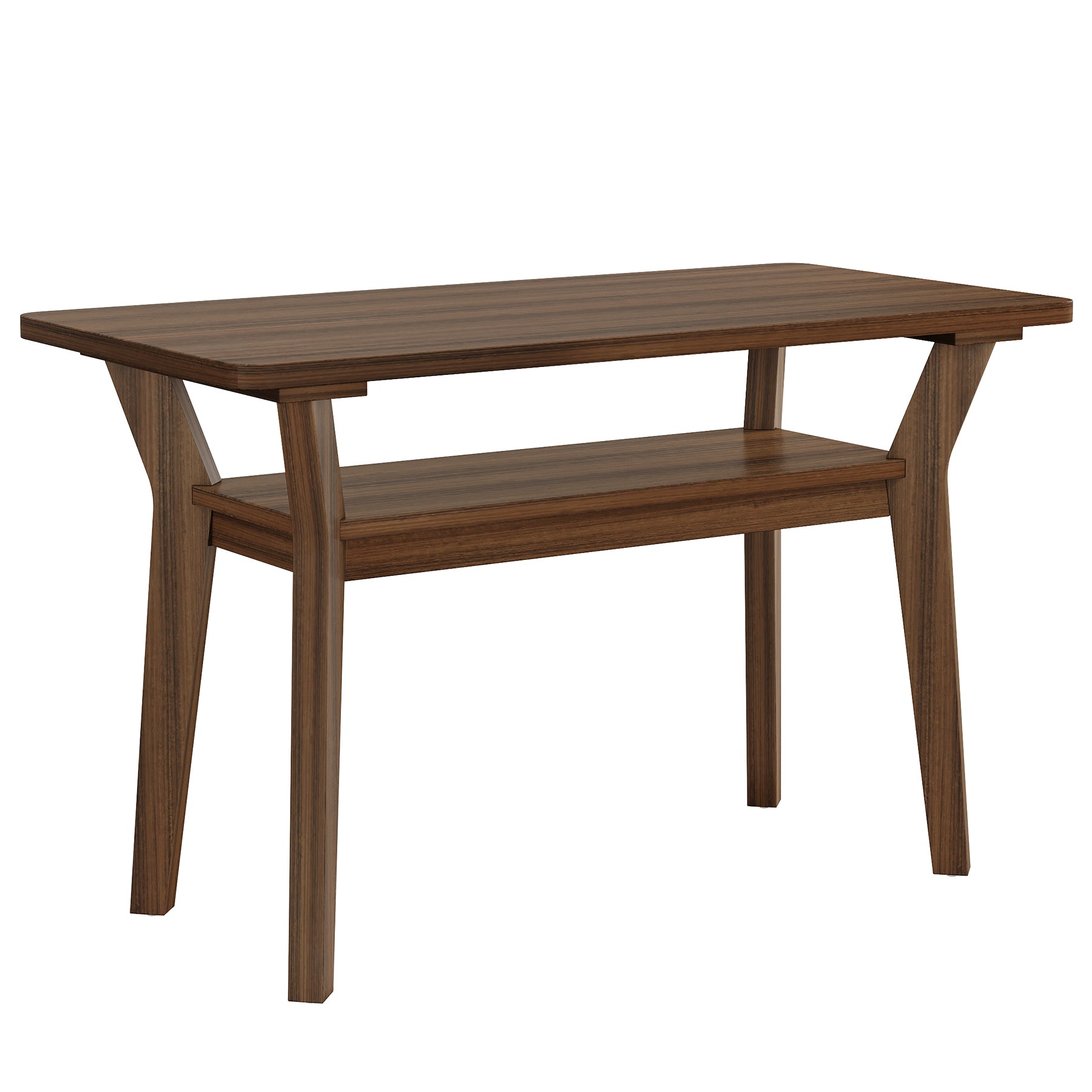 Tribesigns Table à Manger 120 cm pour 4 Personnes, Table Rectangulaire de Cuisine avec 2 Niveaux de Rangement