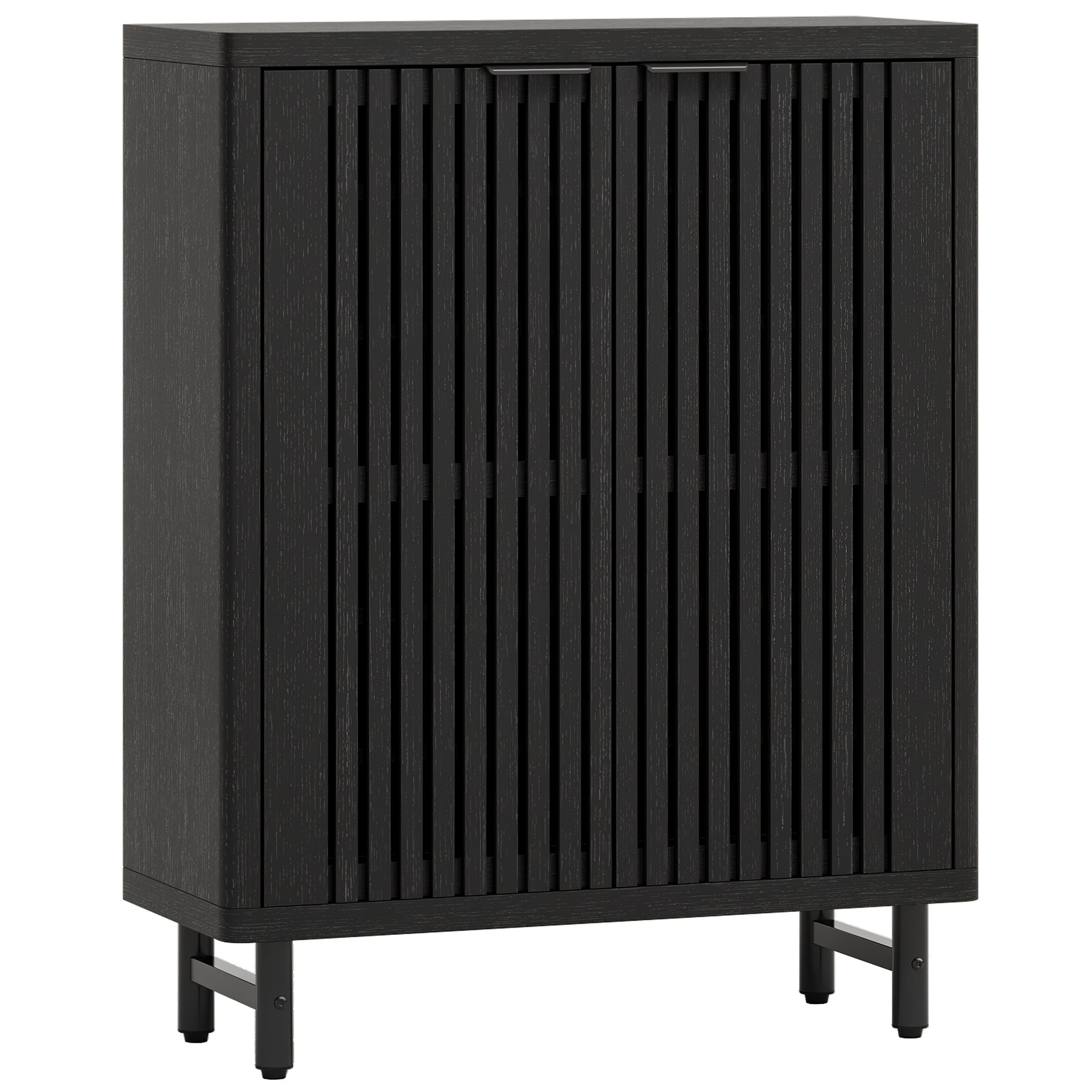 Tribesigns Armoire à Chaussures à 6 Niveaux avec Portes à persiennes, Grande Armoire de Rangement à Chaussures en Bois avec étagères réglables