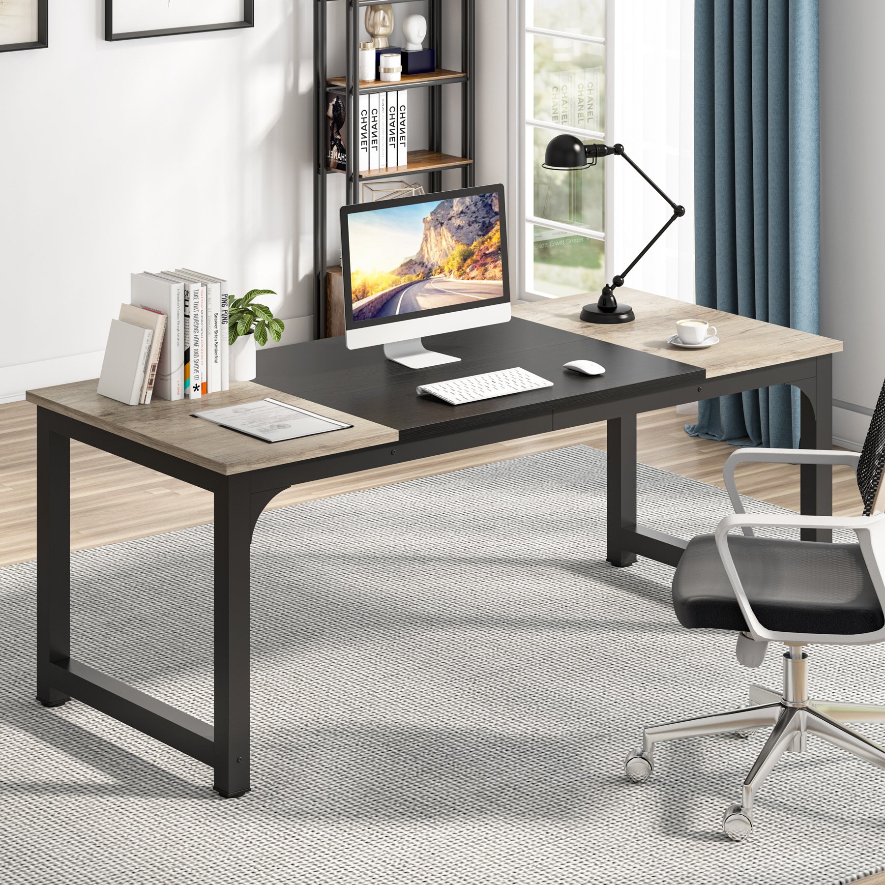 Tribesigns Bureau pour ordinateur, Bureau télétravail Mobilier de bureau design