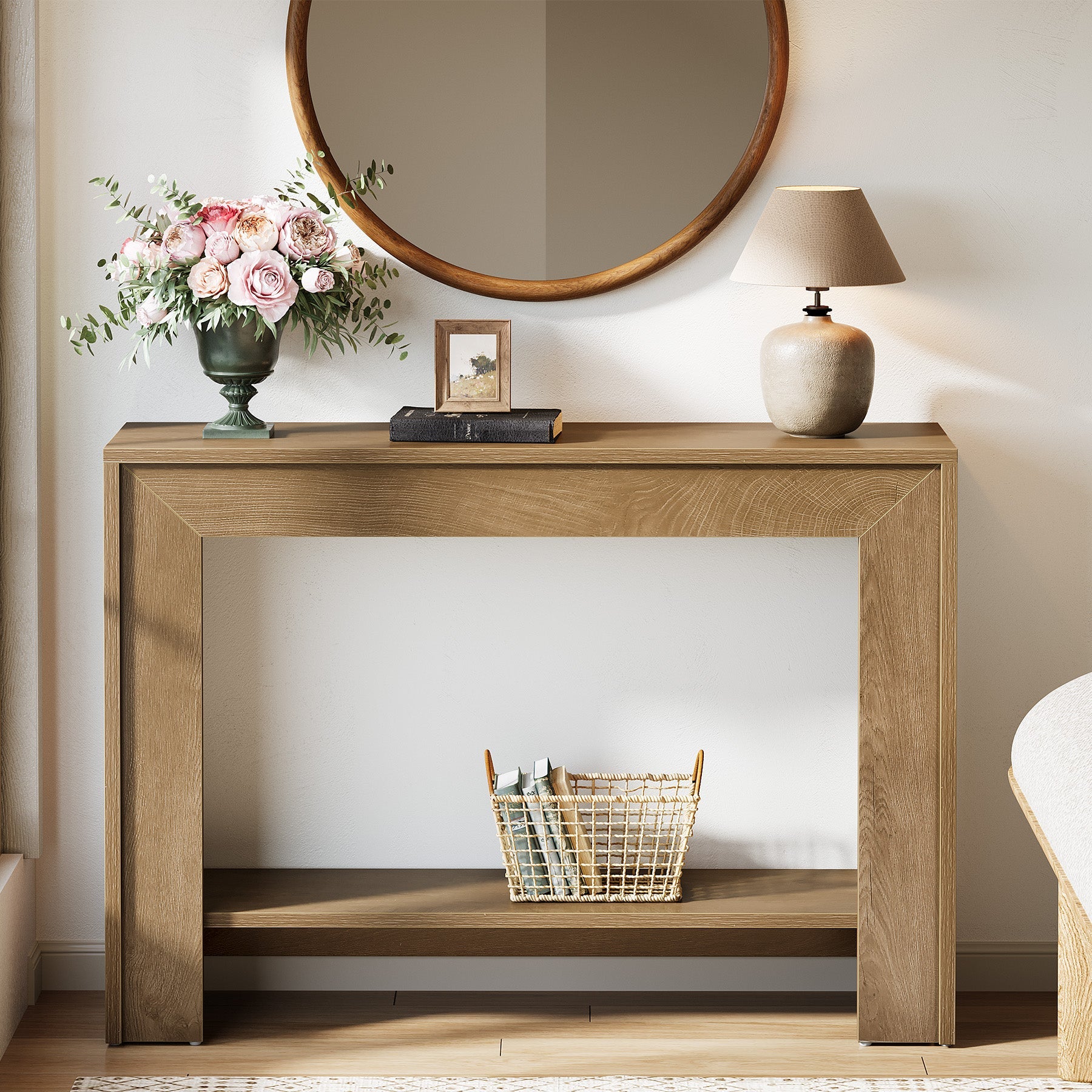 Tribesigns Console étroite avec rangement ouvert, 105 x 30 x 80 cm, Idéale pour l'entrée et le salon