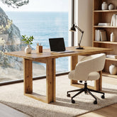 Bureau en bois massif de 160 cm, Grande table de bureau à domicile en bois de sapin Bureau de direction de style champêtre 3