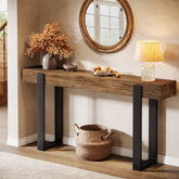 Tribesigns Console en bois massif avec pieds en métal (160 x 30 cm) 3