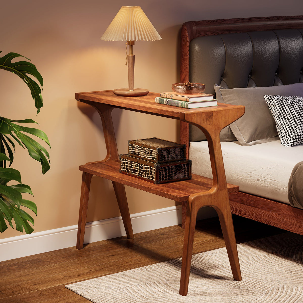 Table Basse avec Rangement, Table Basse Salon avec Etagères, Design Géométrique en L, Grand Compartiment, 90 x 50 x 42 cm (Marron Rustique Table Basse avec Rangement, Table Basse Salon avec Etagères, Design Géométrique en L, Grand Compartiment, 90 x 50 x 42 cm (Marron Rustique