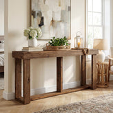 Tribesigns Console en bois massif de 160 cm, Table d'entrée étroite de style champêtre pour le hall d'entrée et le salon. 3