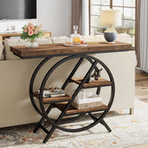 Tribesigns Table console, Table de canapé 100 cm Table d'entrée à 4 niveaux avec cadre géométrique 3