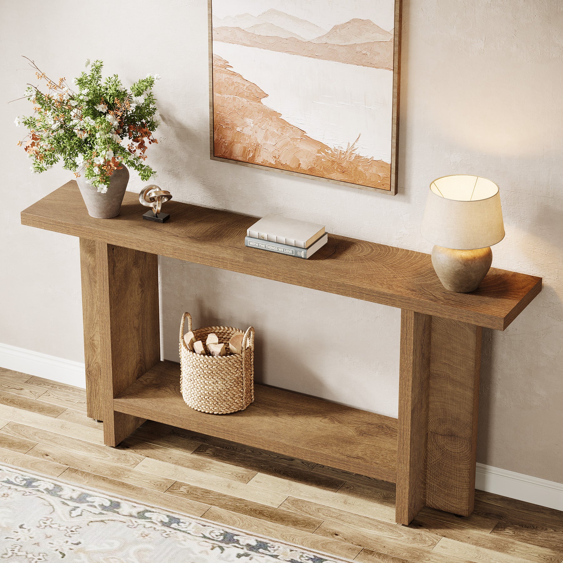 Tribesigns Table console 150 cm, Table de canapé de ferme Table d'entrée