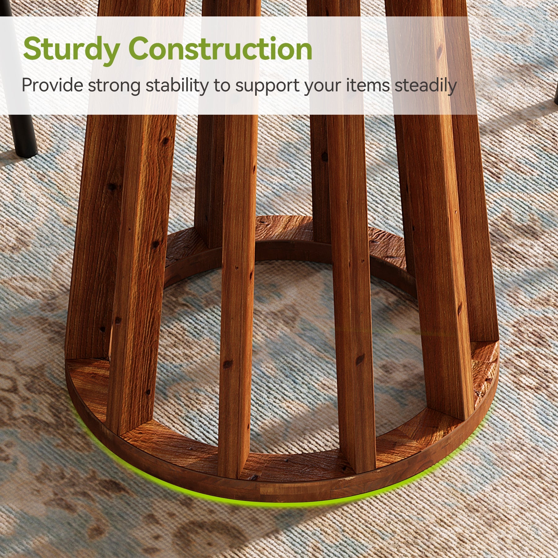 Tribesigns Table haute ronde 95 cm de hauteur, Table de bar en bois massif de style campagnard