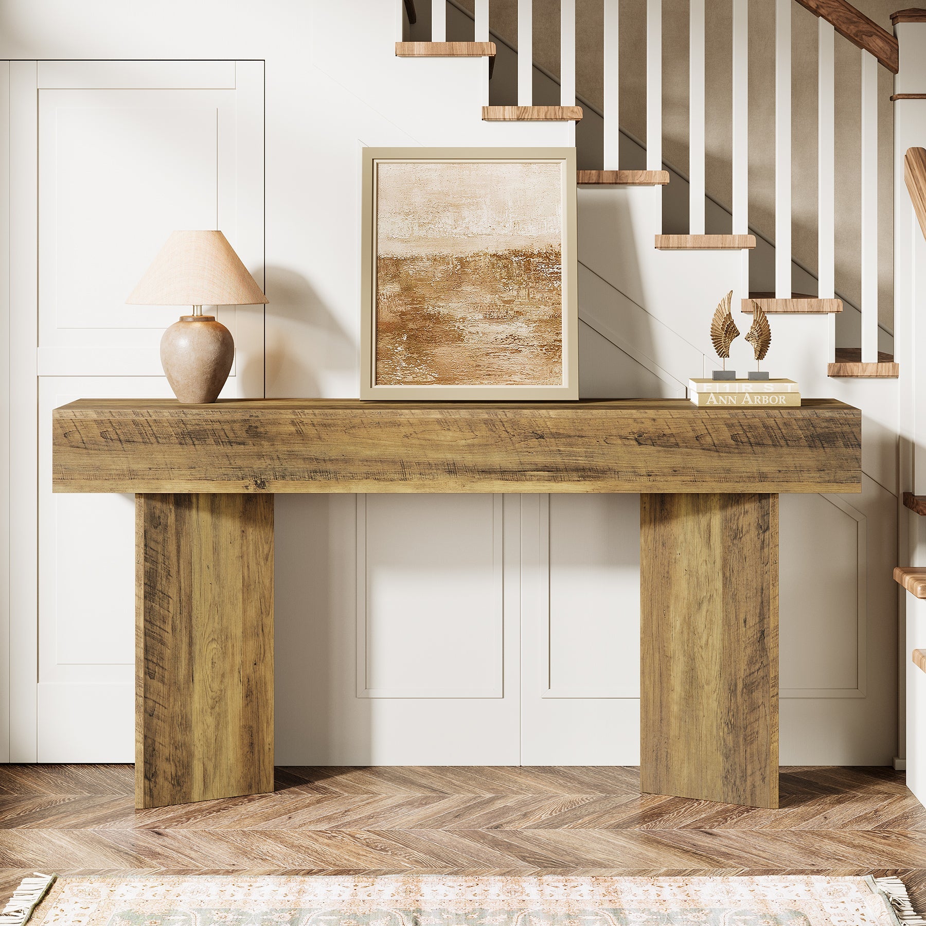 Tribesigns Console longue de 160 cm, Table d'appoint étroite derrière le canapé