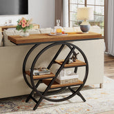 Tribesigns Table console, Table de canapé 100 cm Table d'entrée à 4 niveaux avec cadre géométrique 3