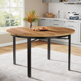 Tribesigns Table à manger ronde, Table de cuisine de 118 cm Table à manger pour 4 personnes 3