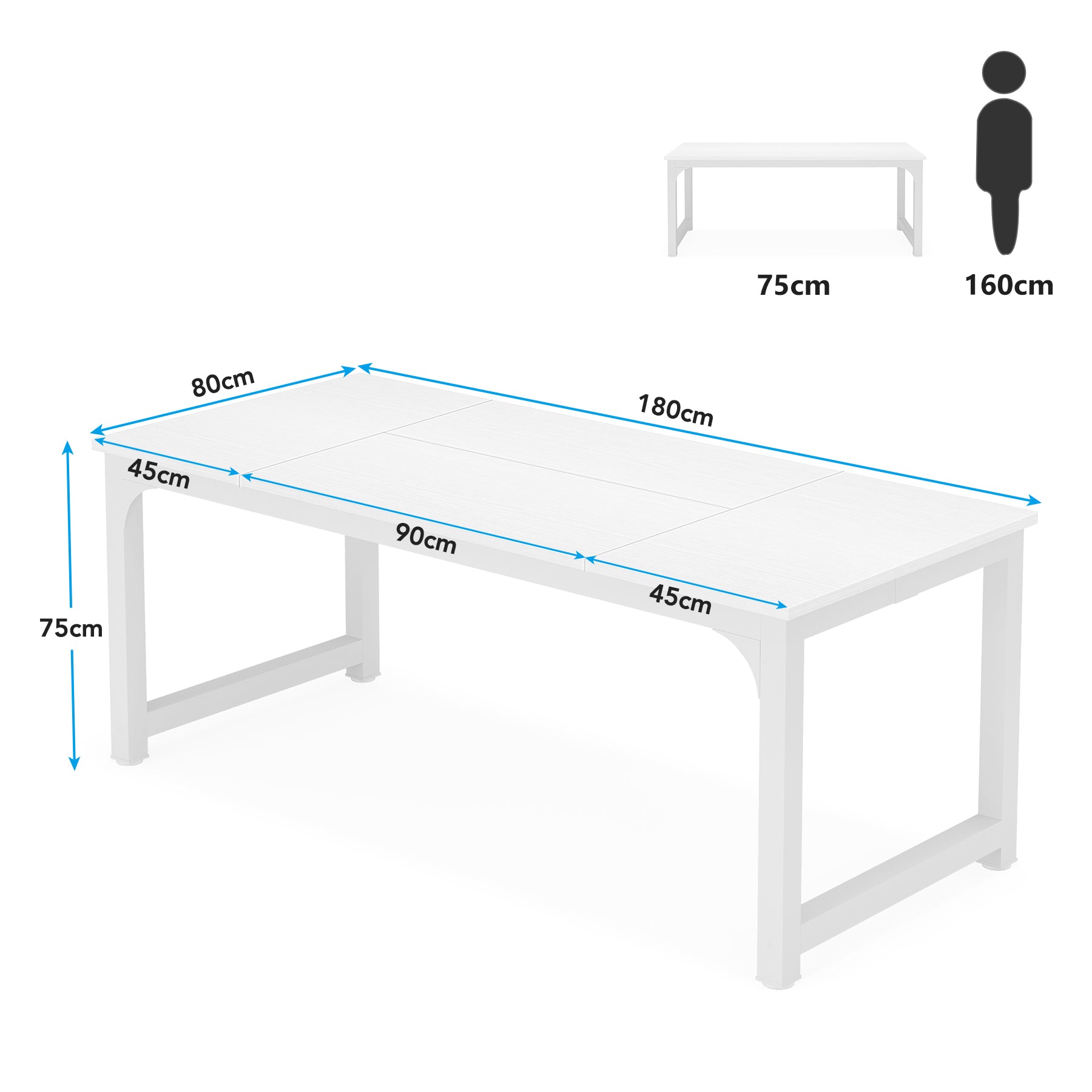 Tribesigns Bureau pour ordinateur, Bureau télétravail Mobilier de bureau design