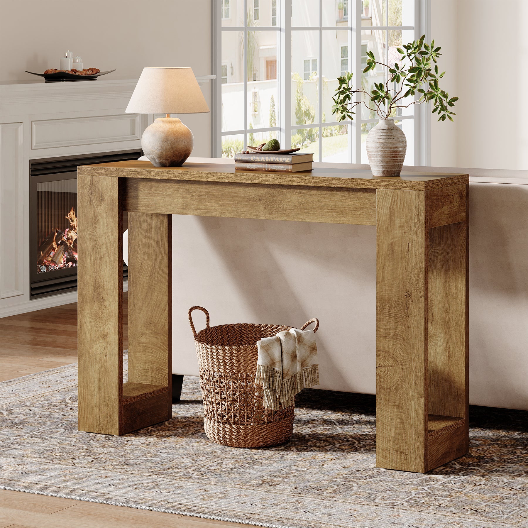 Tribesigns Console étroite de 105 cm, Table d'entrée rustique pour couloir et salon