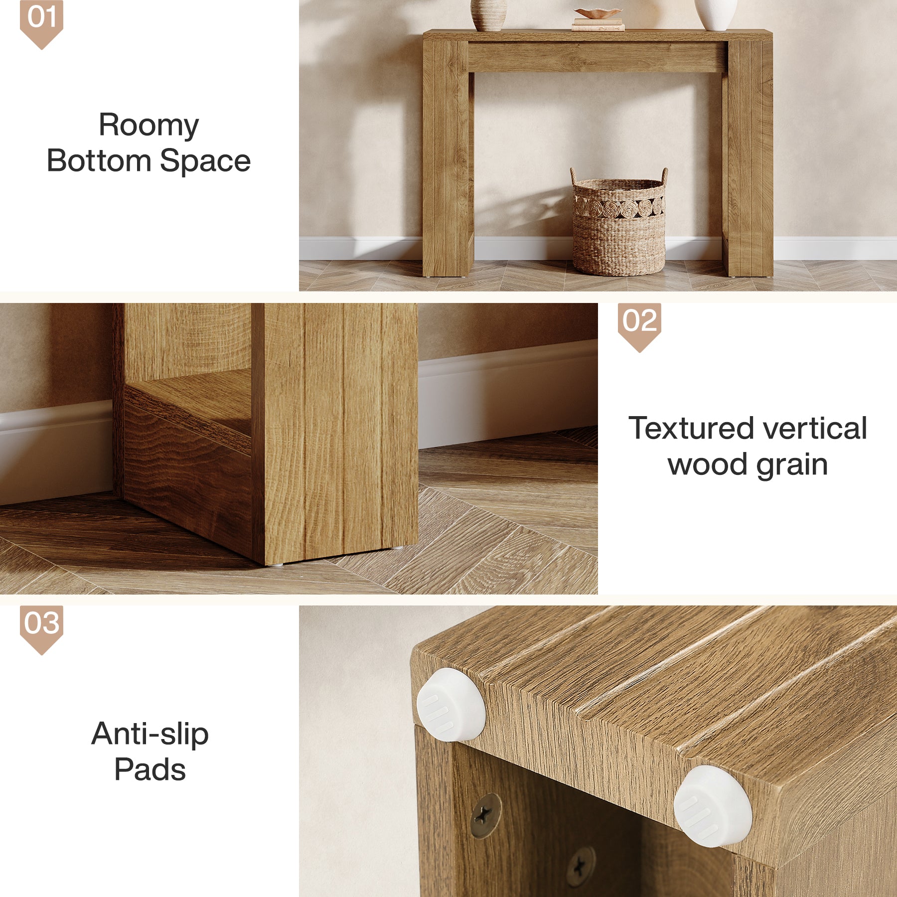 Tribesigns Console étroite de 105 cm, Table d'entrée rustique pour couloir et salon