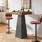 Tribesigns Table de bar de 102 cm de haut, Table carrée sur pied pour petits espaces avec base stable 3