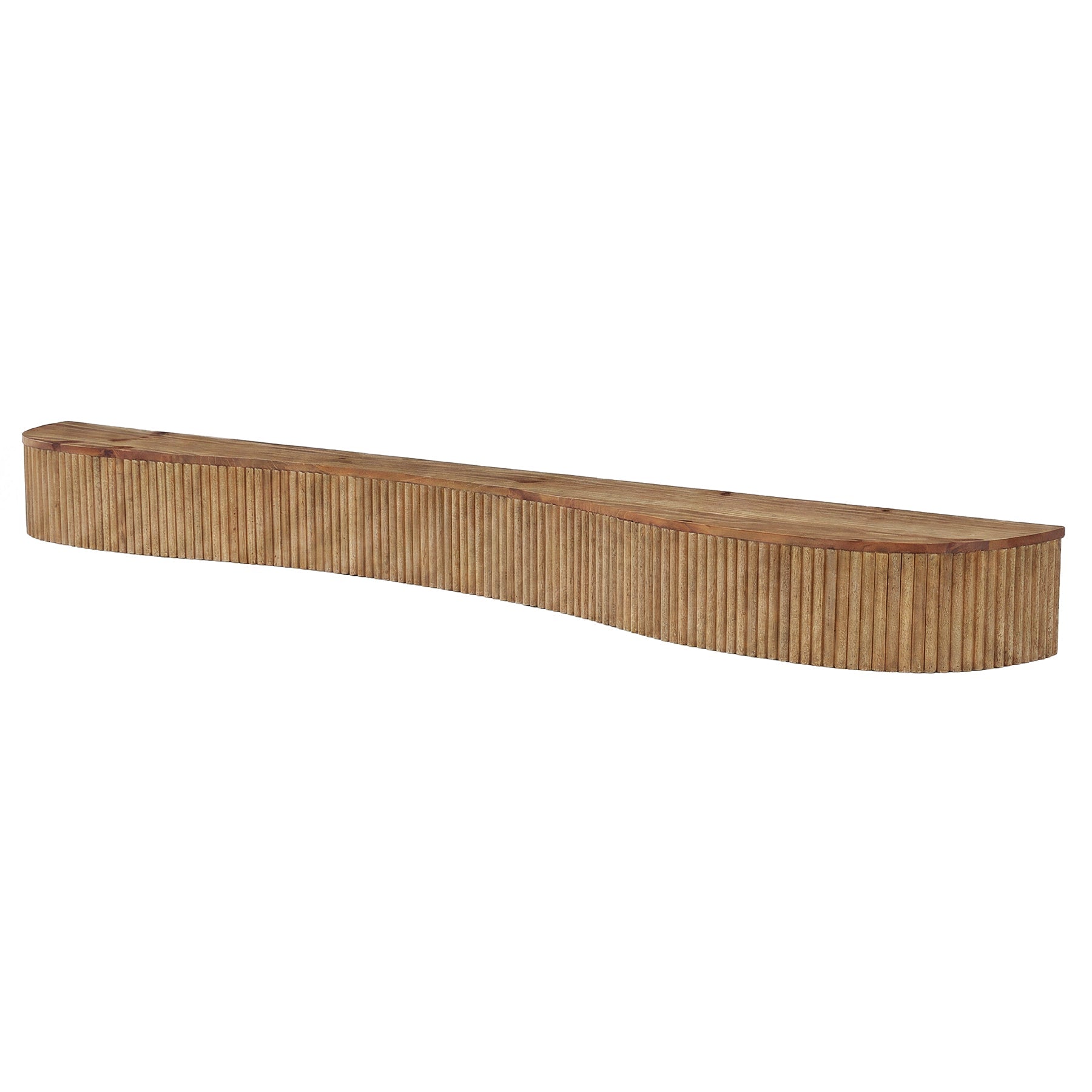 Tribesigns Étagère de cheminée flottante en bois massif 180 cm avec motif rainuré
