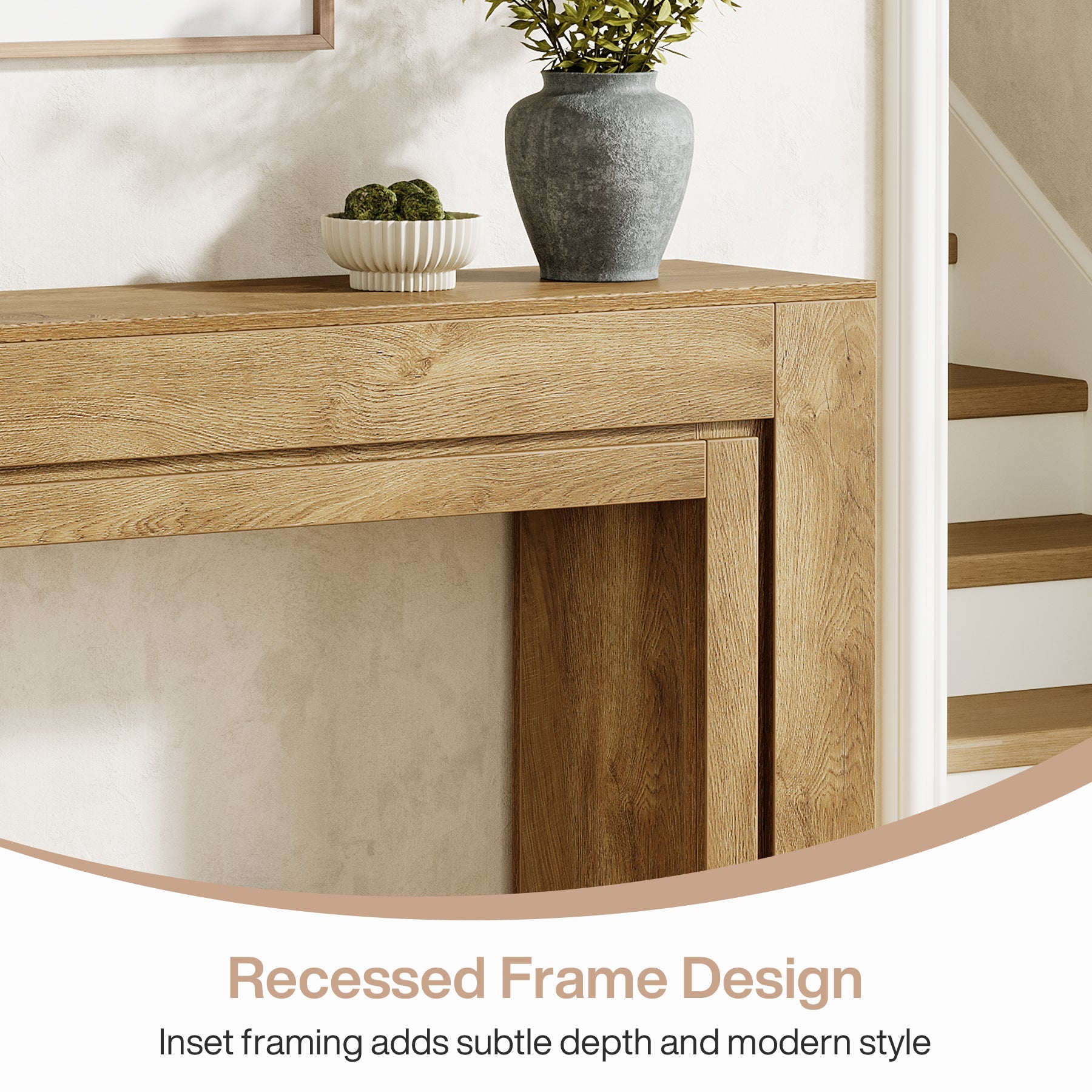 Tribesigns Console étroite (105 cm), Table d'entrée moderne avec piètement double solide