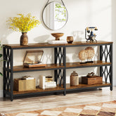 3-Tier Console Table, 70.9" Industrial Sofa Foyer Table for Living Room Tribesigns 3