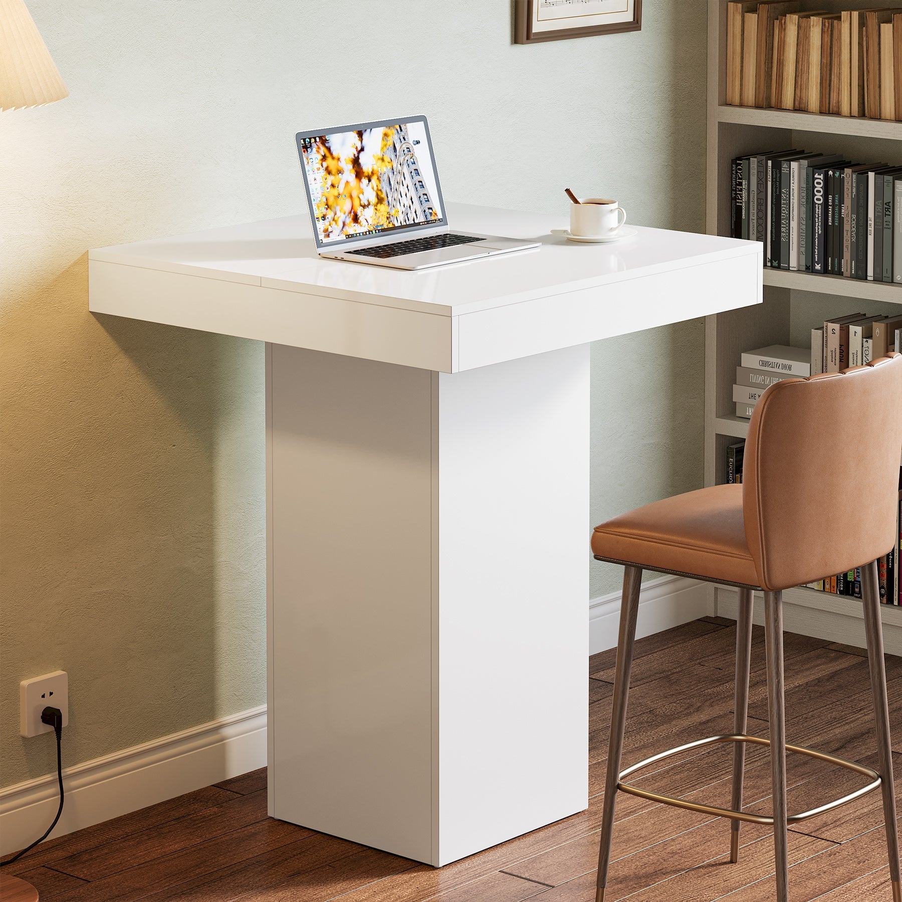 31.5" Bar Table, Square Kitchen Dining Table Counter Height Pub Table