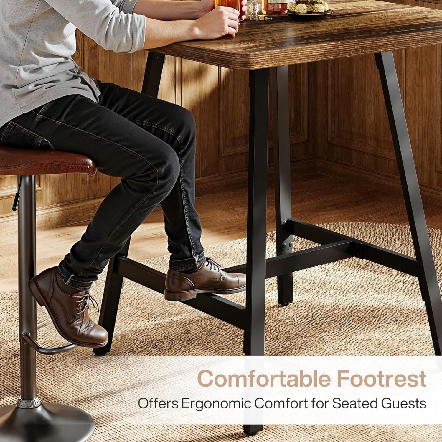 31" Square Bar Table, Small High Top Pub Table Dining Table with Thickened Top