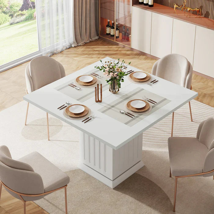 Tribesigns Table à manger de 90 cm, Table de cuisine carrée moderne pour 4 personnes