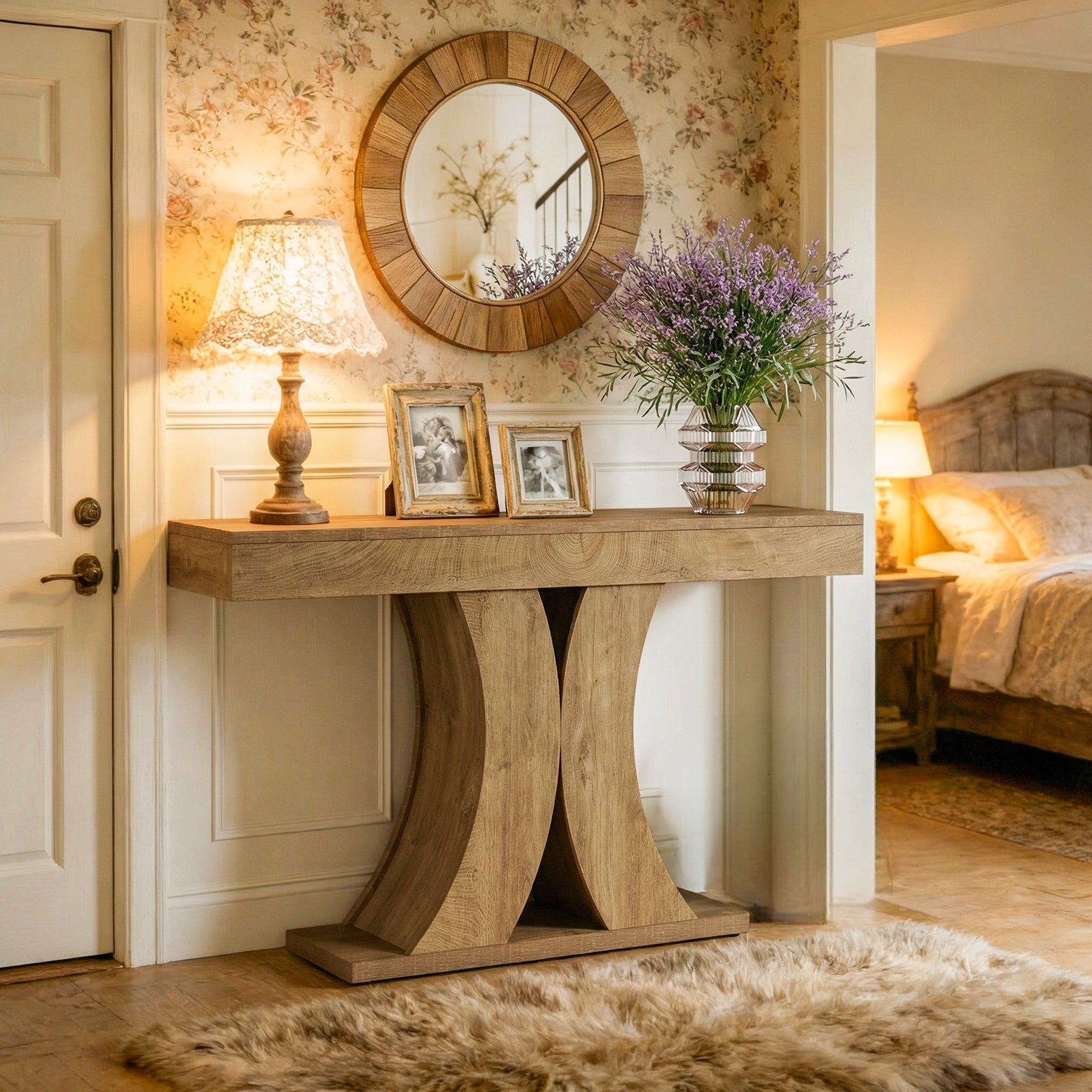 Tribesigns Console 150 cm, Table d'entrée étroite en bois pour salon