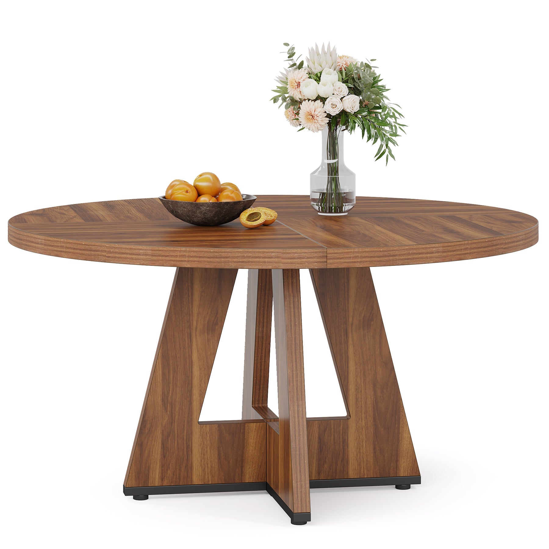 Tribesigns Table à manger, Table de cuisine ronde de 120 cm pour 4 personnes