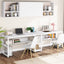 Tribesigns Bureau avec Rangement, 200 cm Bureau d'Ordinateur Double pour Deux Personnes, Bureau d'écriture Rustique avec étagère