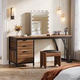 Tribesigns Coiffeuse meuble à 3 tiroirs réversibles, Bureau de maquillage chic 3