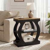 Tribesigns Schmaler Beistelltisch mit 3 Ablagen, Nachttisch mit Gebogenem Seitengestell 3
