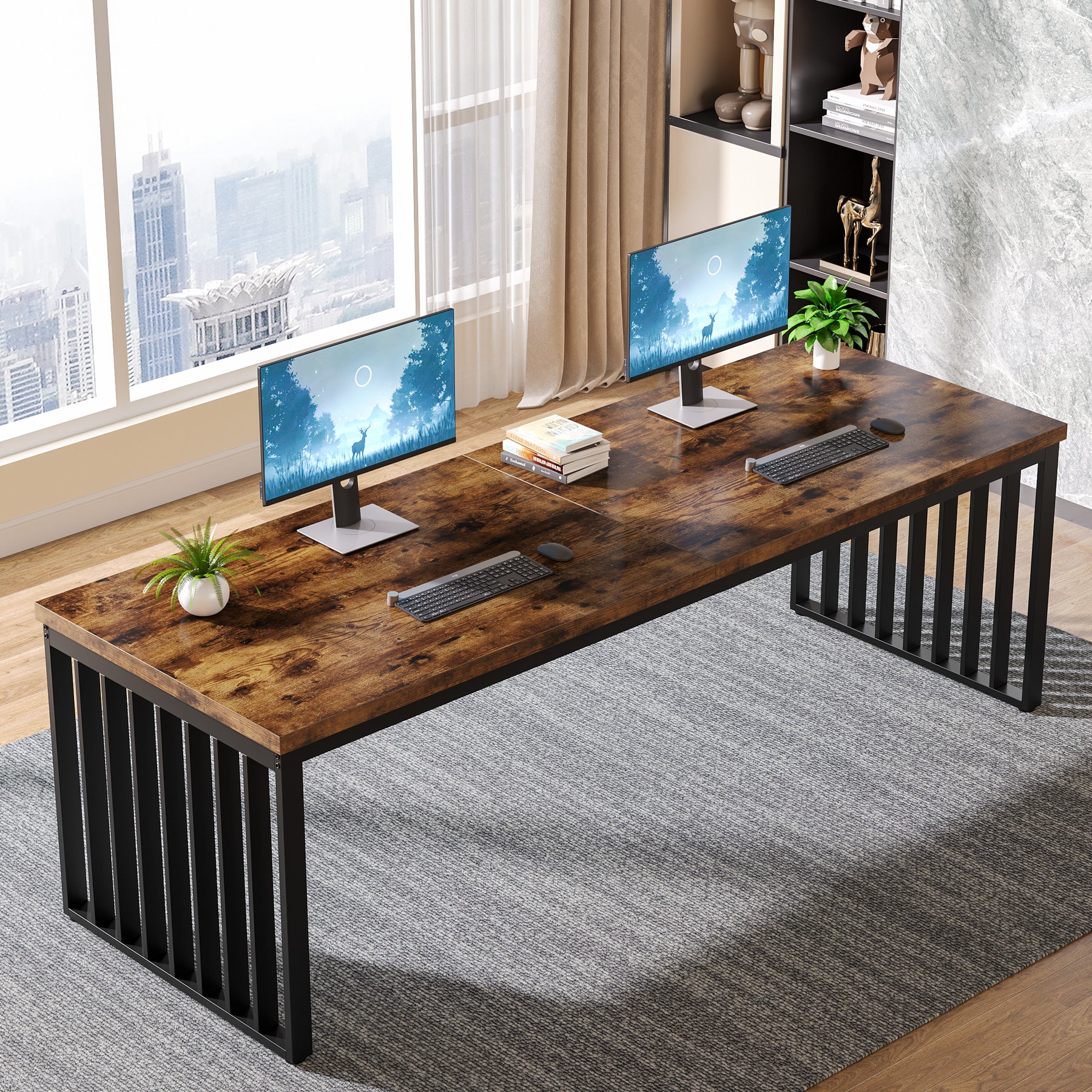 Tribesigns Bureau 180 cm, Bureau d'ordinateur Table de conférence