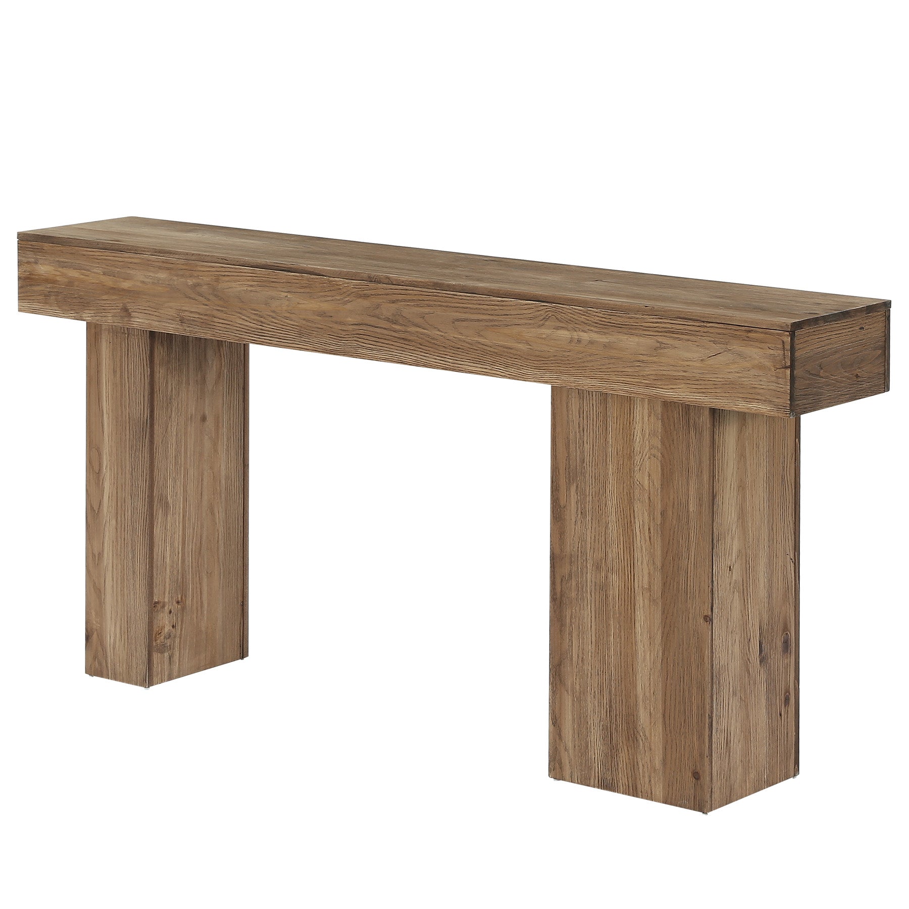 Tribesigns Console de 160 cm en bois massif avec pieds d'artiste, Table basse de style champêtre pour couloir et salon