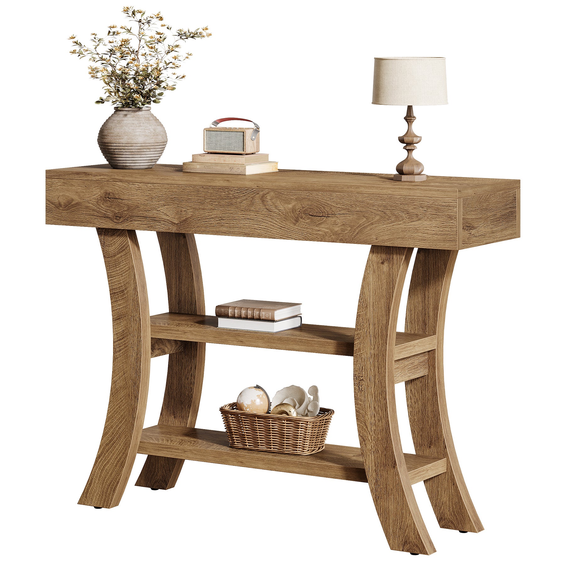 Tribesigns Console de 105 cm, Table d'entrée de canapé avec compartiments de rangement